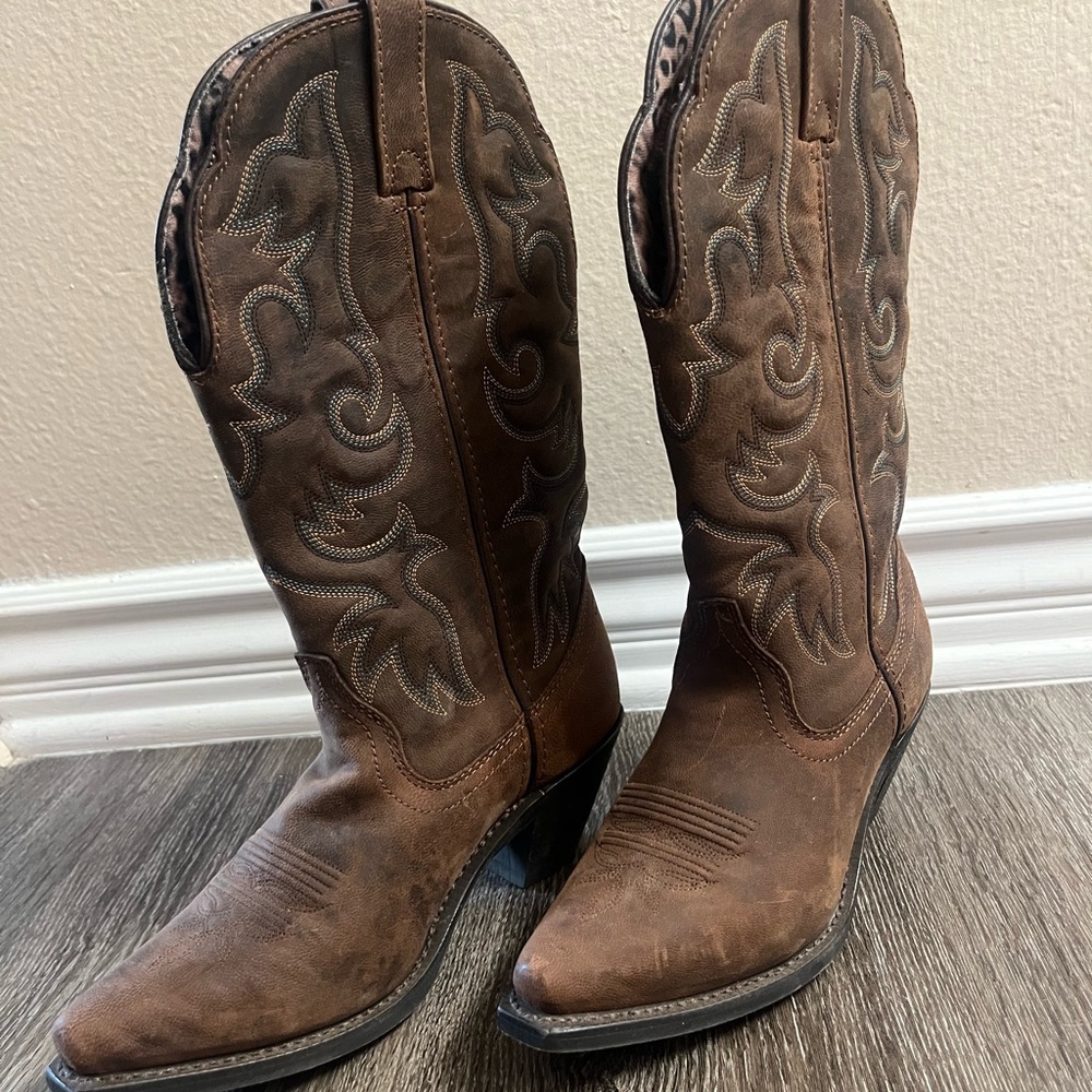 Laredo Leopard Print Western Boots